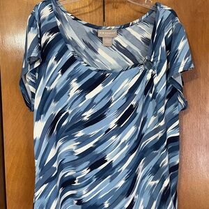 Kim Rogers Blue Patterned Women's Top